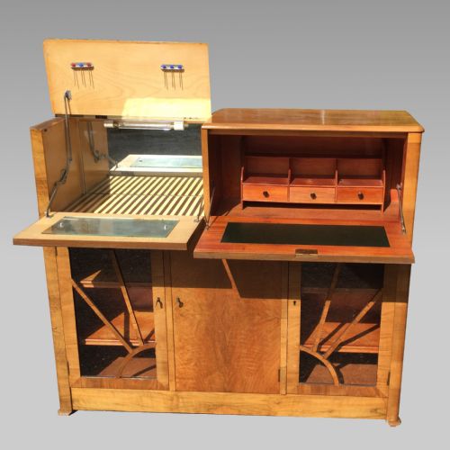 FINE ART DECO WALNUT DRINKSCOCKTAIL CABINET - ADDITIONAL PHOTO 2