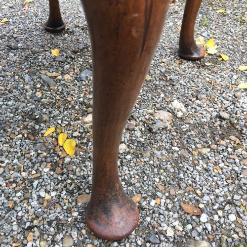 GEORGE I STYLE WALNUT CABRIOLE LEG STOOL - ADDITIONAL PHOTO 3