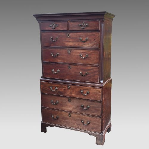 georgian mahogany chest on chesttallboy - CATEGORY: ANTIQUE CHEST OF DRAWERS - DATED 18TH CENTURY
