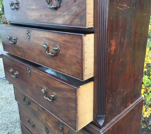 GEORGIAN MAHOGANY CHEST ON CHESTTALLBOY - ADDITIONAL PHOTO 2