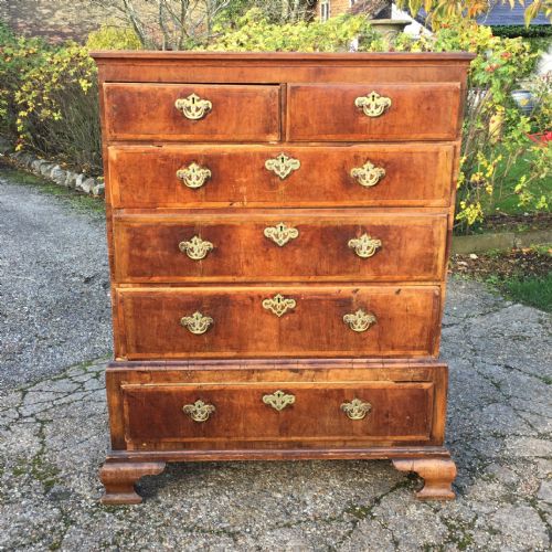EARLY 18TH CENTURY WALNUT AND PINE CHEST ON STAND FOR RESTORATION - ADDITIONAL PHOTO 1
