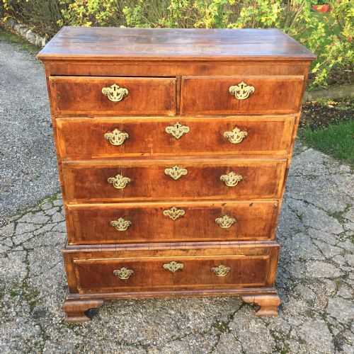 EARLY 18TH CENTURY WALNUT AND PINE CHEST ON STAND FOR RESTORATION - ADDITIONAL PHOTO 2