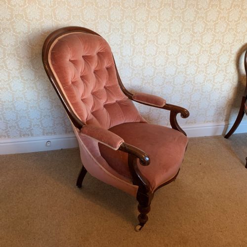 VICTORIAN MAHOGANY ARMCHAIR ARM CHAIR - ADDITIONAL PHOTO 1