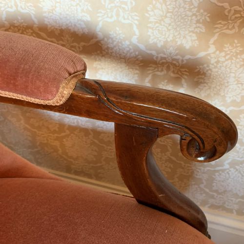 VICTORIAN MAHOGANY ARMCHAIR ARM CHAIR - ADDITIONAL PHOTO 5
