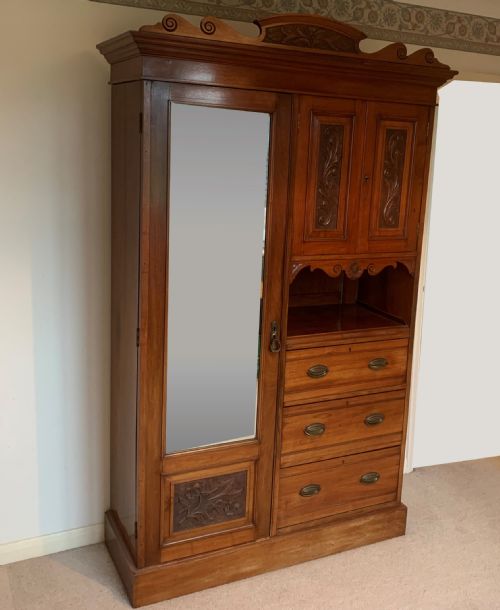ARTS CRAFTS WALNUT WARDROBE - ADDITIONAL PHOTO 1