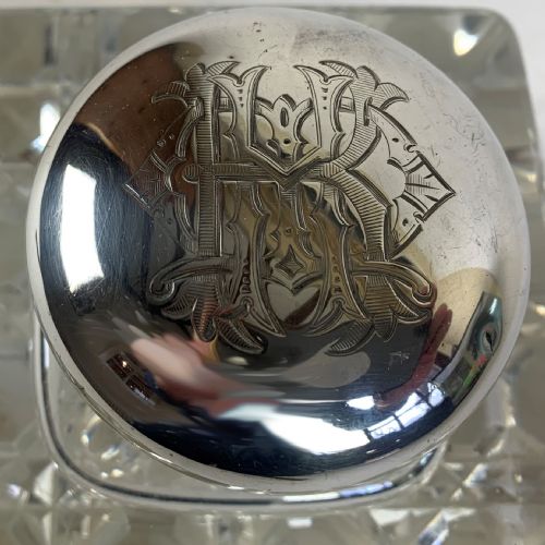 LARGE SILVER TOPPED INKWELL - ADDITIONAL PHOTO 2