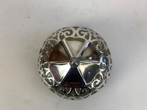 SILVER TOPPED GLASS INKWELL - ADDITIONAL PHOTO 2