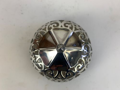 SILVER TOPPED GLASS INKWELL - ADDITIONAL PHOTO 3