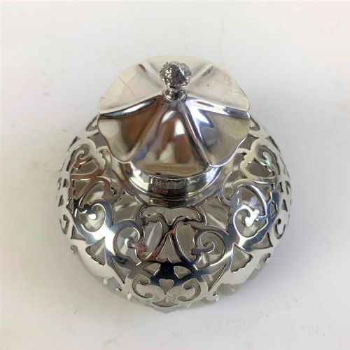 SILVER TOPPED GLASS INKWELL - ADDITIONAL PHOTO 5