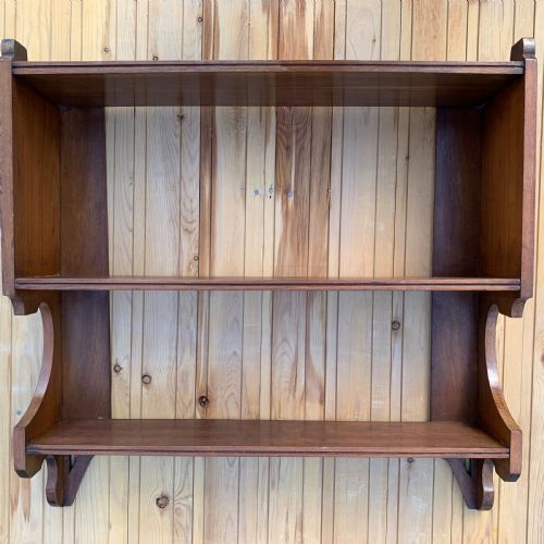 EDWARDIAN MAHOGANY HANGING BOOKSHELVES - ADDITIONAL PHOTO 2