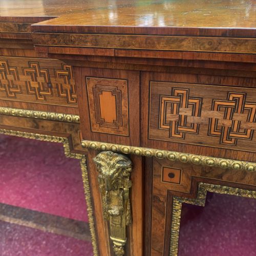 BURR WALNUT AND ORMOLU MOUNTED BREAKFRONT SIDE CABINETCREDENZA - ADDITIONAL PHOTO 4