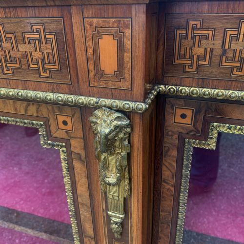 BURR WALNUT AND ORMOLU MOUNTED BREAKFRONT SIDE CABINETCREDENZA - ADDITIONAL PHOTO 6