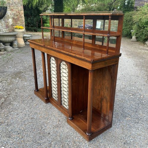 REGENCY ROSEWOOD BREAKFRONT SIDE CABINETCHIFFONIER - ADDITIONAL PHOTO 1