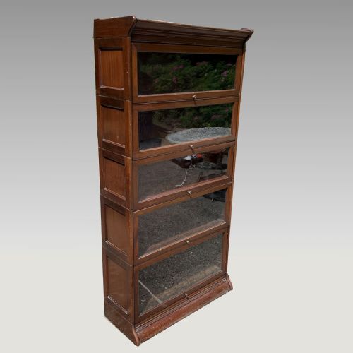 five5 section mahogany globe wernicke type solicitors sectional bookcase - CATEGORY: ANTIQUE BOOKCASES - DATED 19TH CENTURY
