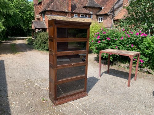 FIVE5 SECTION MAHOGANY GLOBE WERNICKE TYPE SOLICITORS SECTIONAL BOOKCASE - ADDITIONAL PHOTO 1