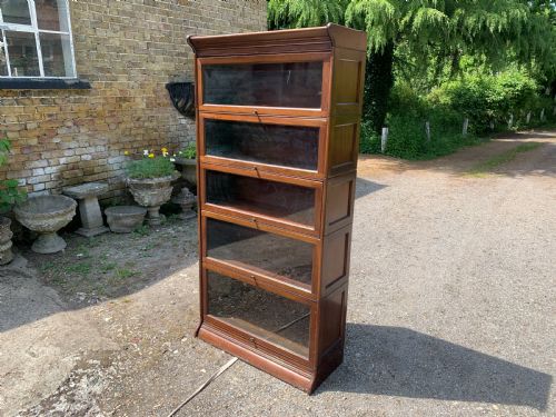 FIVE5 SECTION MAHOGANY GLOBE WERNICKE TYPE SOLICITORS SECTIONAL BOOKCASE - ADDITIONAL PHOTO 3