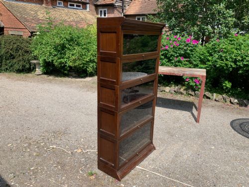 FIVE5 SECTION MAHOGANY GLOBE WERNICKE TYPE SOLICITORS SECTIONAL BOOKCASE - ADDITIONAL PHOTO 4