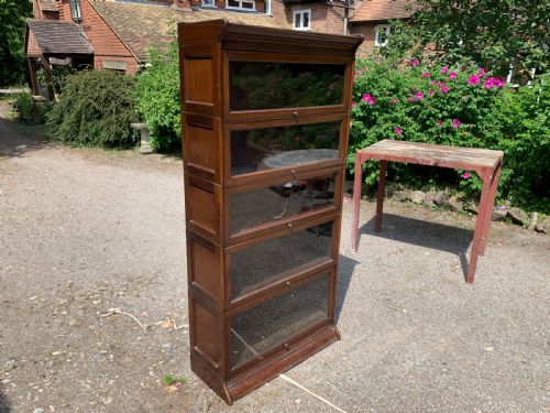 FIVE5 SECTION MAHOGANY GLOBE WERNICKE TYPE SOLICITORS SECTIONAL BOOKCASE - ADDITIONAL PHOTO 5