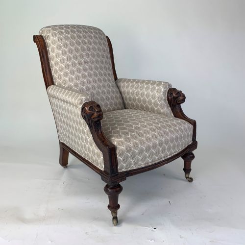 UPHOLSTERED LION'S HEAD ARMCHAIR - ADDITIONAL PHOTO 1
