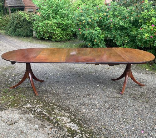 mahogany extending pedestal dining table seats 10 - CATEGORY: ANTIQUE TABLES - DATED 1920