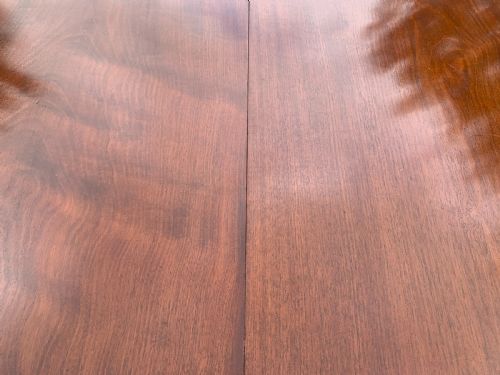 MAHOGANY EXTENDING PEDESTAL DINING TABLE SEATS 10 - ADDITIONAL PHOTO 5