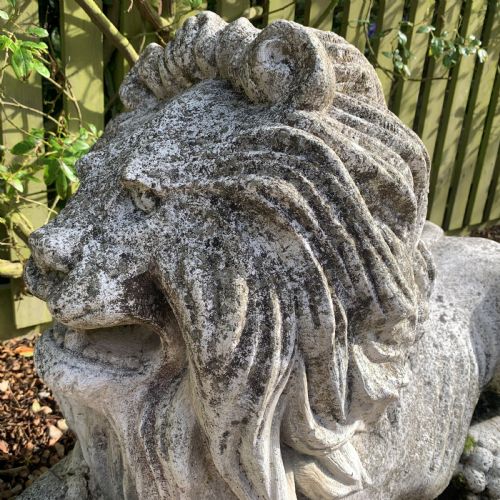 LARGE STONE LION - ADDITIONAL PHOTO 4