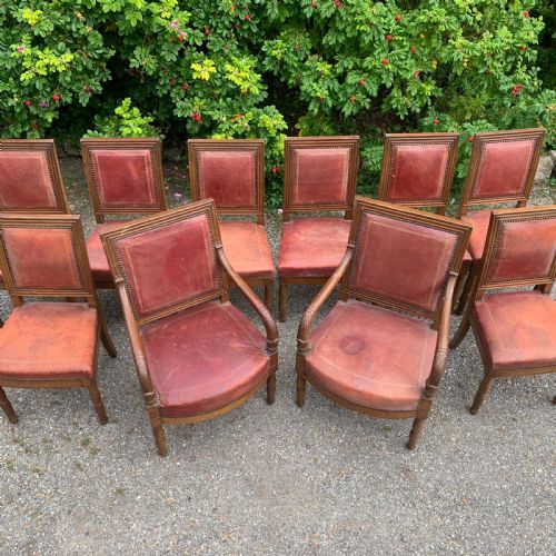 set of ten 10 8 mahogany dining chairs - CATEGORY: ANTIQUE CHAIRS - DATED 19TH CENTURY
