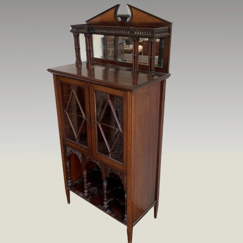 EDWARDIAN MUSICSIDEDISPLAY CABINET - ADDITIONAL PHOTO 10