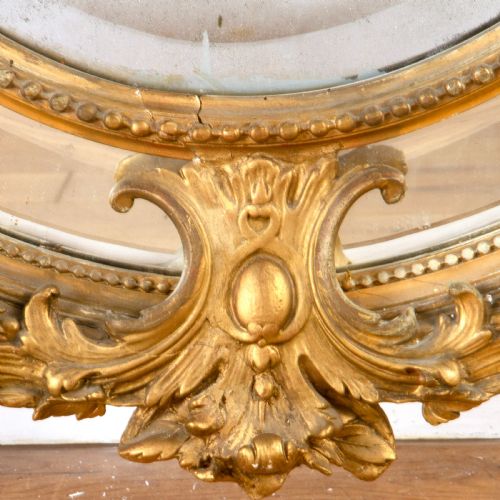 LARGE OVAL GILDED MIRROR - ADDITIONAL PHOTO 4