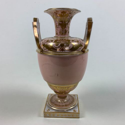 DERBY VASE WITH FLOWERS ON A PINK GROUND - ADDITIONAL PHOTO 2