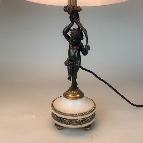 PAIR OF BRONZE PUTTI TABLE LAMPS - ADDITIONAL PHOTO 1