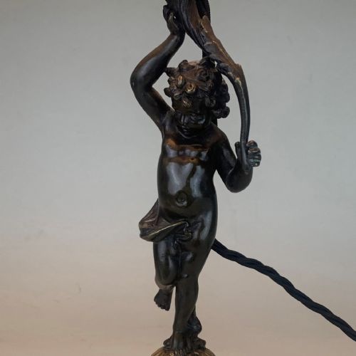 PAIR OF BRONZE PUTTI TABLE LAMPS - ADDITIONAL PHOTO 2