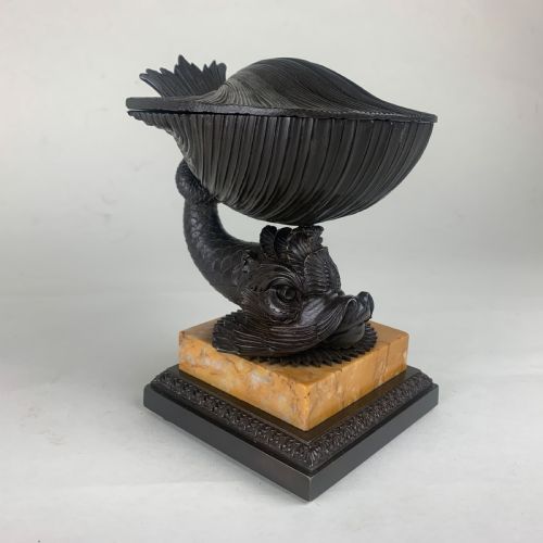 bronze scallop shell and sea creature desktop pastilleincense burner - CATEGORY: ANTIQUE METAL - DATED 19TH CENTURY