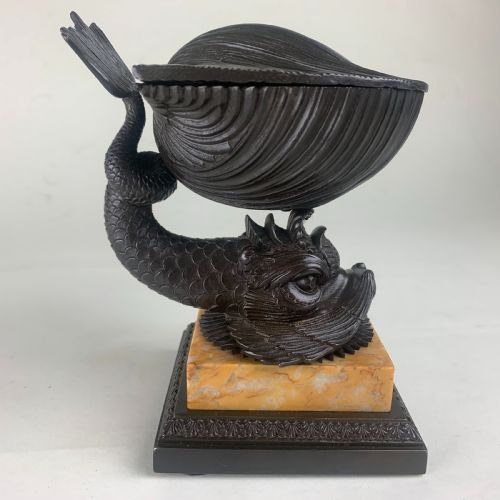 BRONZE SCALLOP SHELL AND SEA CREATURE DESKTOP PASTILLEINCENSE BURNER - ADDITIONAL PHOTO 15