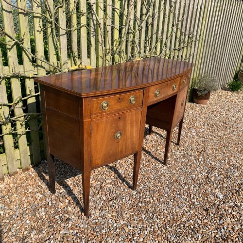 SMALL GEORGIAN MAHOGANY BOW FRONTED SIDEBOARD - ADDITIONAL PHOTO 2