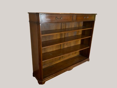 large mahogany open bookshelvesbookcase - CATEGORY: ANTIQUE BOOKCASES - DATED 1930