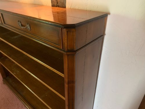 LARGE MAHOGANY OPEN BOOKSHELVESBOOKCASE - ADDITIONAL PHOTO 1