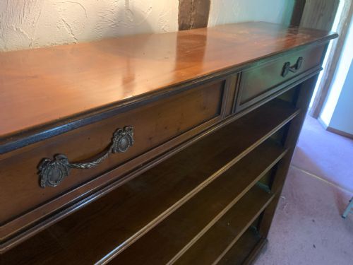 LARGE MAHOGANY OPEN BOOKSHELVESBOOKCASE - ADDITIONAL PHOTO 3