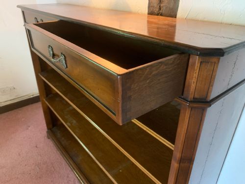 LARGE MAHOGANY OPEN BOOKSHELVESBOOKCASE - ADDITIONAL PHOTO 5