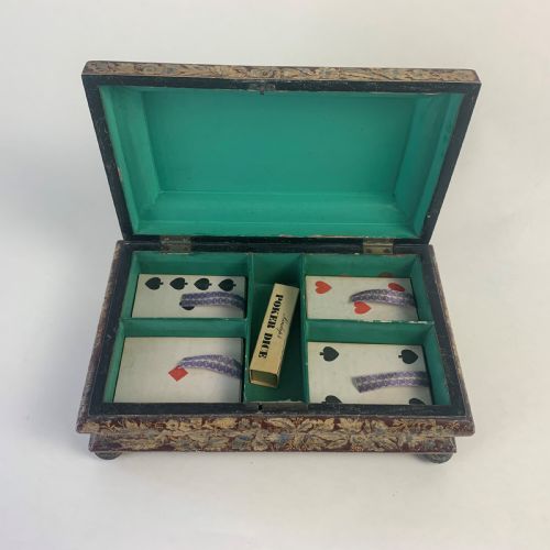 REGENCY HAND PAINTED CARD OR GAMES BOX - ADDITIONAL PHOTO 5