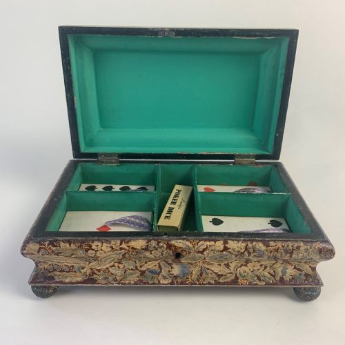 REGENCY HAND PAINTED CARD OR GAMES BOX - ADDITIONAL PHOTO 6