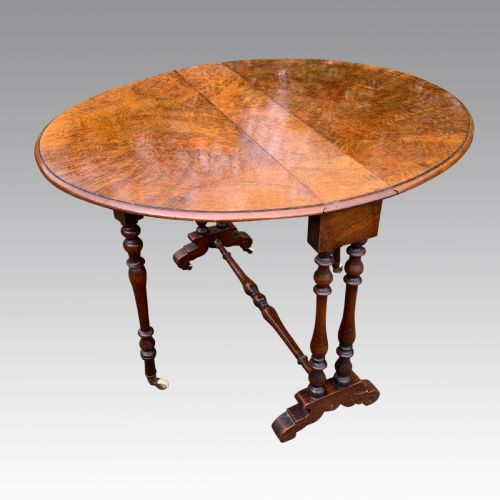 burr walnut oval sutherland table - CATEGORY: ANTIQUE TABLES - DATED 19TH CENTURY