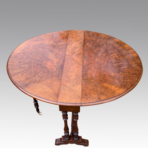 BURR WALNUT OVAL SUTHERLAND TABLE - ADDITIONAL PHOTO 2