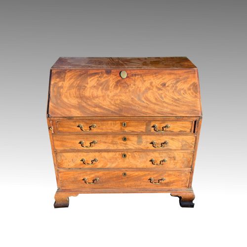 GEORGIAN MAHOGANY BUREAU WITH OGEE FEET - ADDITIONAL PHOTO 1