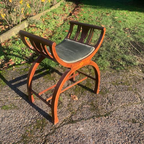 EDWARDIAN 'X' FRAME WINDOW SEAT - ADDITIONAL PHOTO 2