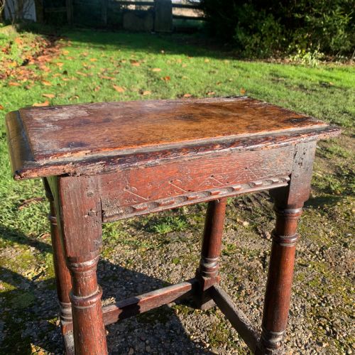 17TH CENTURY OAK JOINT STOOL - ADDITIONAL PHOTO 3