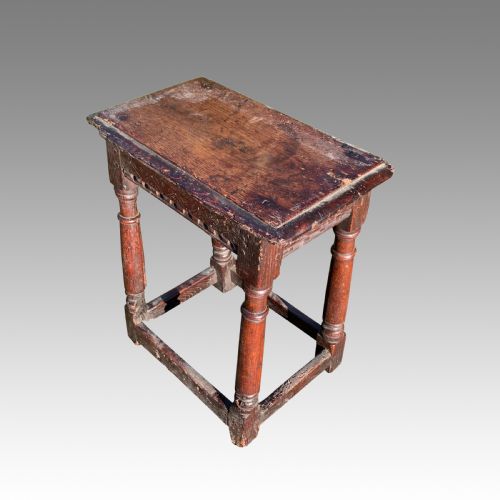 17TH CENTURY OAK JOINT STOOL - ADDITIONAL PHOTO 4