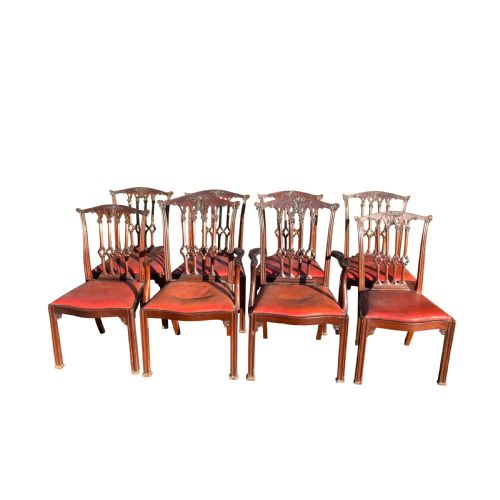 SET OF EIGHT MAHOGANY CHIPPENDALE STYLE DINING CHAIRS - ADDITIONAL PHOTO 1