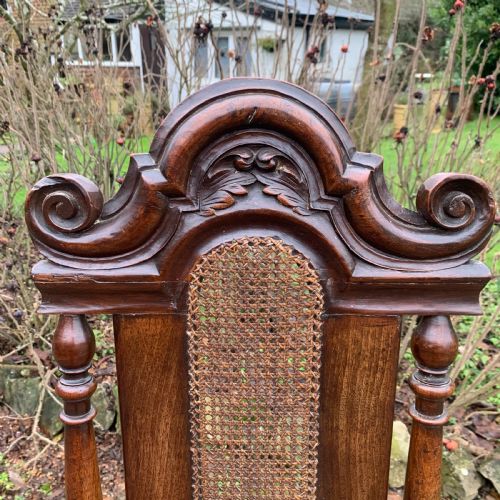 PAIR OF MID 19TH CENTURY CAROLEAN STYLE HIGH BACK WALNUT CHAIRS - ADDITIONAL PHOTO 6