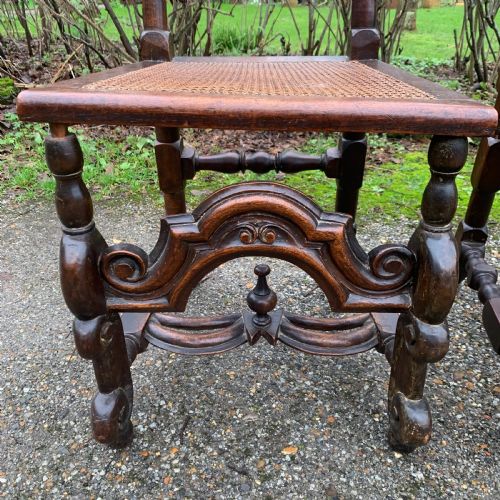 PAIR OF MID 19TH CENTURY CAROLEAN STYLE HIGH BACK WALNUT CHAIRS - ADDITIONAL PHOTO 9
